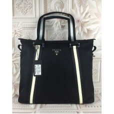 Prada Men's Canvas Tote Bag 12096 Black Prada Men's Canvas Tote Bag 12096 Black