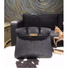 Hermes Birkin 30cm Epsom Calfskin Bag Handstitched Gold Hardware, Noir Black RS09639 Hermes Birkin 30cm Epsom Calfskin Bag Handstitched Gold Hardware, Noir Black RS09639
