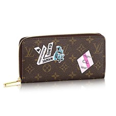 L Vuitton P00179 Zippy Wallet My World Tour Monogram Canvas