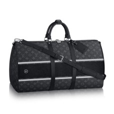L Vuitton M43414 Keepall 55 Bandouliere Duffel Bag Monogram Eclipse Canvas L Vuitton M43414 Keepall 55 Bandouliere Duffel Bag Monogram Eclipse Canvas