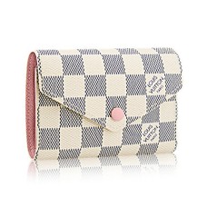 L Vuitton Victorine Wallet N64022 Damier Azur Canvas