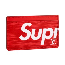 L Vuitton x Supreme Porte Carte Simple Card Holder M67712 Epi Leather