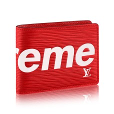 L Vuitton x Supreme Slender Wallet M67717 Epi Leather