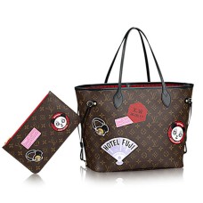 L Vuitton Neverfull MM My World Tour P00176 Monogram Canvas