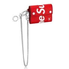 L Vuitton x Supreme Chain Compact Wallet M67755 Epi Leather Red L Vuitton x Supreme Chain Compact Wallet M67755 Epi Leather Red