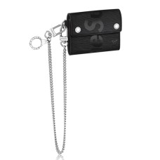 L Vuitton x Supreme Chain Compact Wallet M67711 Epi Leather Black