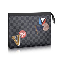 L Vuitton Pochette Voyage MM N64442 Damier Graphite Canvas