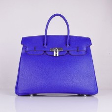 Hermes Birkin 35cm Togo leather Handbags electric blue silver Hermes Birkin 35cm Togo leather Handbags electric blue silver