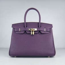 Hermes Birkin 30cm Togo leather Handbags purple gold Hermes Birkin 30cm Togo leather Handbags purple gold