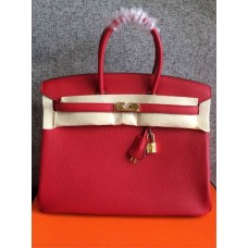 Hermes Birkin 35cm Togo leather Handbags red Golden Hermes Birkin 35cm Togo leather Handbags red Golden
