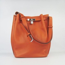 Hermes So Kelly 28cm Togo Leather Shoulder Bag Orange Silver Hermes So Kelly 28cm Togo Leather Shoulder Bag Orange Silver