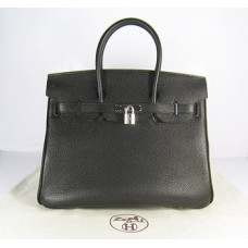 Hermes Birkin 35cm Togo leather Handbags black silver Hermes Birkin 35cm Togo leather Handbags black silver