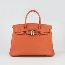 Hermes Birkin 30cm Togo leather Handbags orange gold Hermes Birkin 30cm Togo leather Handbags orange gold