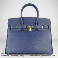 Hermes Birkin 35cm Togo leather Handbags dark blue golden Hermes Birkin 35cm Togo leather Handbags dark blue golden
