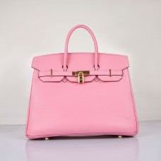 Hermes Birkin 35cm Togo leather Handbags Cherry Pink Golden Hermes Birkin 35cm Togo leather Handbags Cherry Pink Golden
