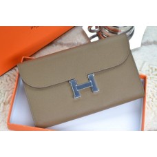Hermes H Wallet Grey Silver Hermes H Wallet Grey Silver