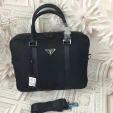 Prada Men's Canvas Tote Bag 0871 Black Prada Men's Canvas Tote Bag 0871 Black
