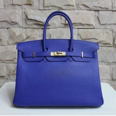 Hermes Birkin 35cm Togo leather Handbag electric blue gold Hermes Birkin 35cm Togo leather Handbag electric blue gold