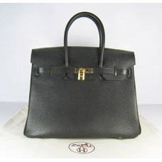 Hermes Birkin 35cm Togo leather Handbags black golden Hermes Birkin 35cm Togo leather Handbags black golden