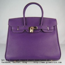 Hermes Birkin 35cm Togo leather Handbags purple golden Hermes Birkin 35cm Togo leather Handbags purple golden