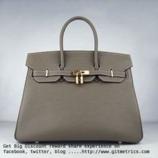 Hermes Birkin 35cm cattle skin vein Handbags dark khaki golden Hermes Birkin 35cm cattle skin vein Handbags dark khaki golden