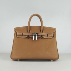 Hermes Birkin 25cm Handbag 6068 light coffee silver Hermes Birkin 25cm Handbag 6068 light coffee silver