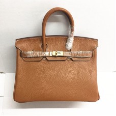 Hermes Birkin 25cm Handbag 6068 light coffee golden Hermes Birkin 25cm Handbag 6068 light coffee golden