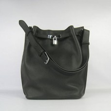 Hermes So Kelly 28cm Togo Leather Shoulder Bag Black Silver Hermes So Kelly 28cm Togo Leather Shoulder Bag Black Silver