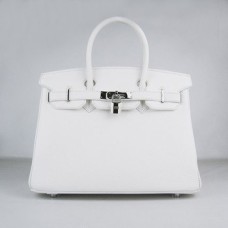 Hermes Birkin 30cm Togo leather Handbags white silver Hermes Birkin 30cm Togo leather Handbags white silver