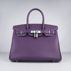 Hermes Birkin 30cm Togo leather Handbags purple silver Hermes Birkin 30cm Togo leather Handbags purple silver
