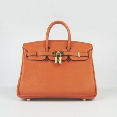 Hermes Birkin 25cm Handbag 6068 orange golden Hermes Birkin 25cm Handbag 6068 orange golden