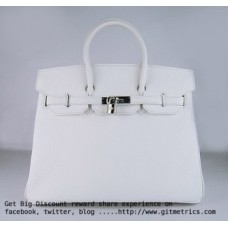 Hermes Birkin 35cm Togo leather Handbags white silver Hermes Birkin 35cm Togo leather Handbags white silver