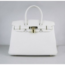 Hermes Birkin 30cm Togo leather Handbags white golden Hermes Birkin 30cm Togo leather Handbags white golden