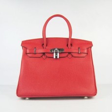 Hermes Birkin 30cm Togo leather Handbags red silver Hermes Birkin 30cm Togo leather Handbags red silver
