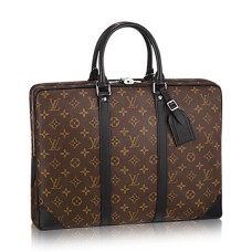 L Vuitton M40225 Porte-Documents Voyage Briefcase Monogram Macassar Canvas