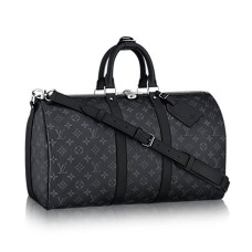 L Vuitton M40569 Keepall Bandouliere 45 Duffel Bag Monogram Eclipse Canvas