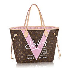 L Vuitton M41615 Neverfull MM Sydney Shoulder Bag Monogram Canvas