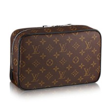L Vuitton M47506 Toilet Pouch GM Monogram Macassar Canvas