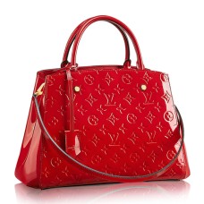 L Vuitton M50167 Montaigne MM Tote Bag Monogram Vernis
