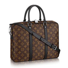 L Vuitton M52005 Porte-Documents Voyage PM Briefcase Monogram Macassar Canvas