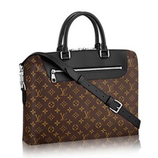 L Vuitton M54019 Porte-Documents Jour Briefcase Monogram Macassar Canvas