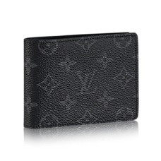L Vuitton M61695 Multiple Wallet Monogram Eclipse Canvas
