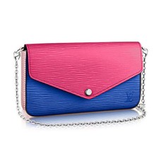 L Vuitton M61754 Pochette Felicie Chain Wallet Epi Leather