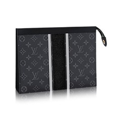 L Vuitton M64440 Pochette Voyage MM Monogram Eclipse Canvas