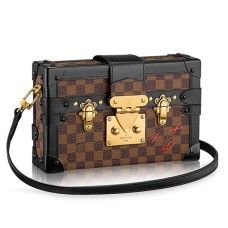 L Vuitton N41003 Petite Malle Crossbody Bag Damier Ebene Canvas
