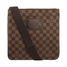 L Vuitton N41100 Pochette Plate Brooklyn Crossbody Bag Damier Ebene Canvas