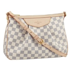L Vuitton N41113 Siracusa PM Crossbody Bag Damier Azur Canvas