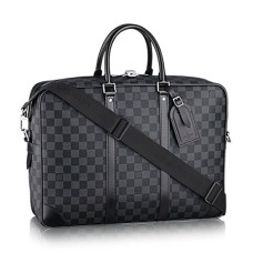 L Vuitton N41123 Porte-Documents Voyage GM Briefcase Damier Graphite Canvas
