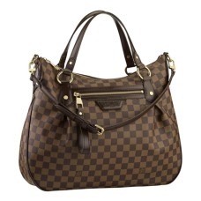 L Vuitton N41131 Evora MM Shoulder Bag Damier Ebene Canvas