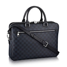 L Vuitton N41347 Porte-Documents Business Briefcase Damier Cobalt Canvas